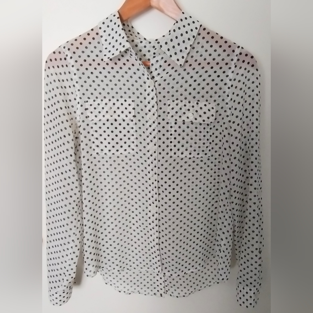 Polka Dot Button Down Blouse